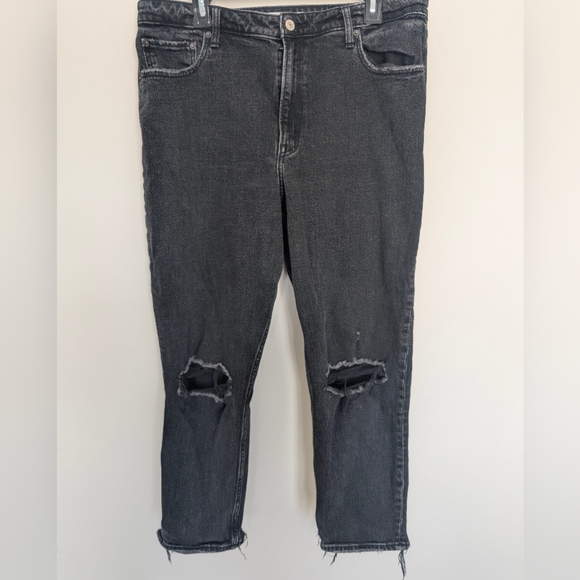 Abercrombie & Fitch Denim - Abercrombie & Fitch Curve Love Jeans Women's 33/16 The Mom High Rise Black Y2K